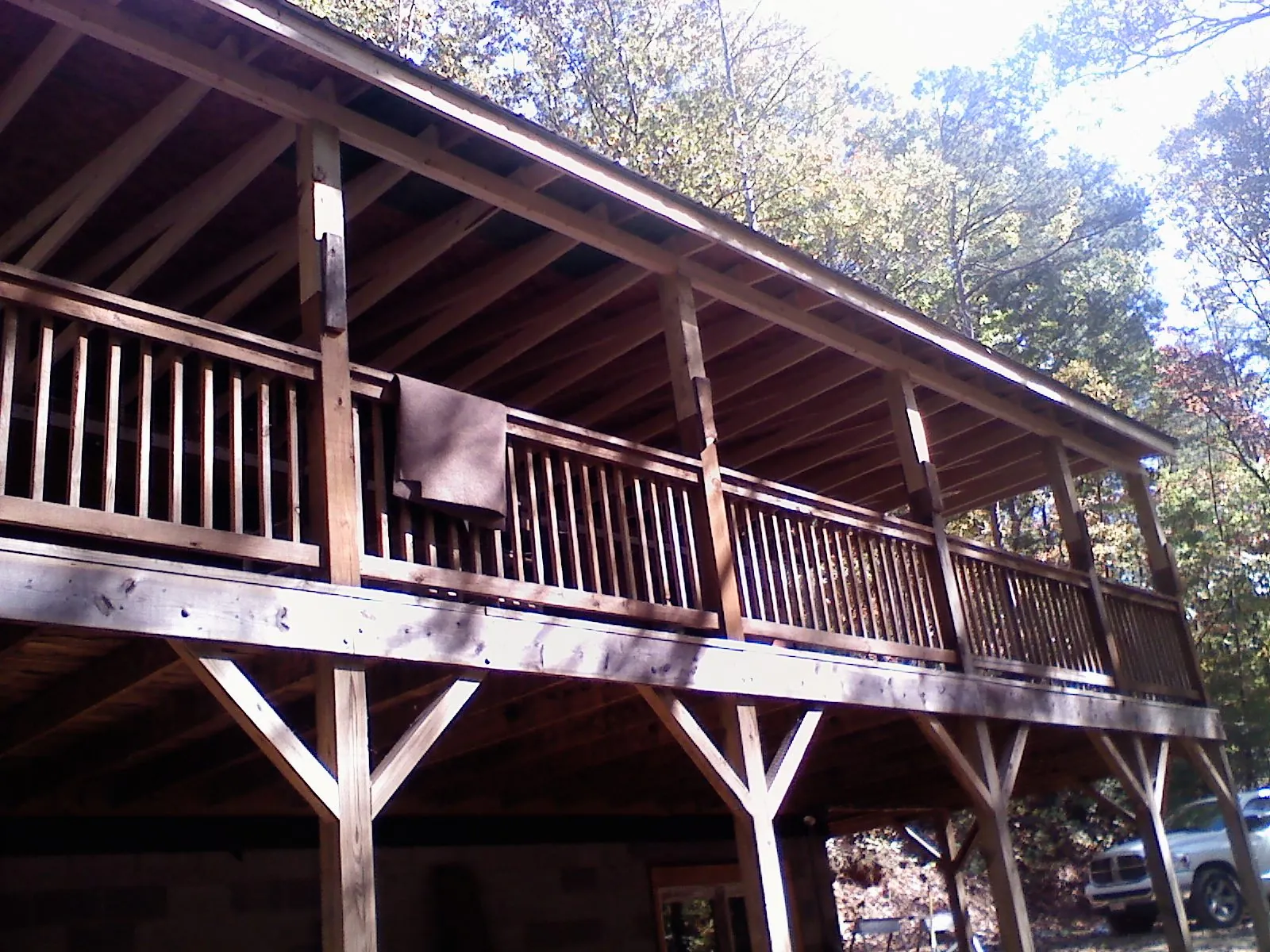 Timber framing under a new elevated porch and deck — Roof Leak Repair in Otisville by Roofing Brothers